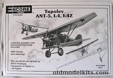 Encore 1/72 Tupolev ANT-5 / I-4 / I-4Z TB-1 Parasite, 1013 plastic model kit